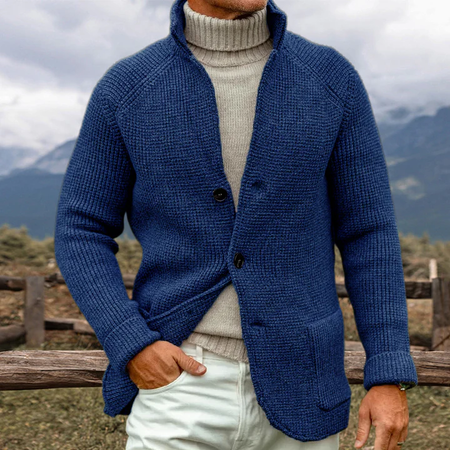 StyleChic - Cardigan Tricoté Homme Hiver Col Montant Erwin™