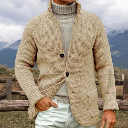 StyleChic - Cardigan Tricoté Homme Hiver Col Montant Erwin™